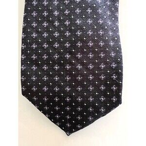 Tom James Tie XL Silk Tie Black Purple Geometric 65 1/2 x 3 1/2 in Extra Long